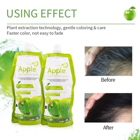 Apple Hair Color Cream Gentle Formula Provides Rich Color Smooth Application Long Lasting Shine Nourishes Hair  - 1000ML