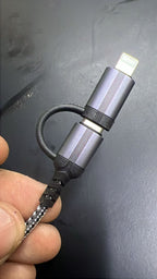 Original 2-in-1 Type-C and Lightning to 3.5mm Headphone Jack Adapter Dual Connector Handfree Audio Converter Direct Plug and Play No Bluetooth Required