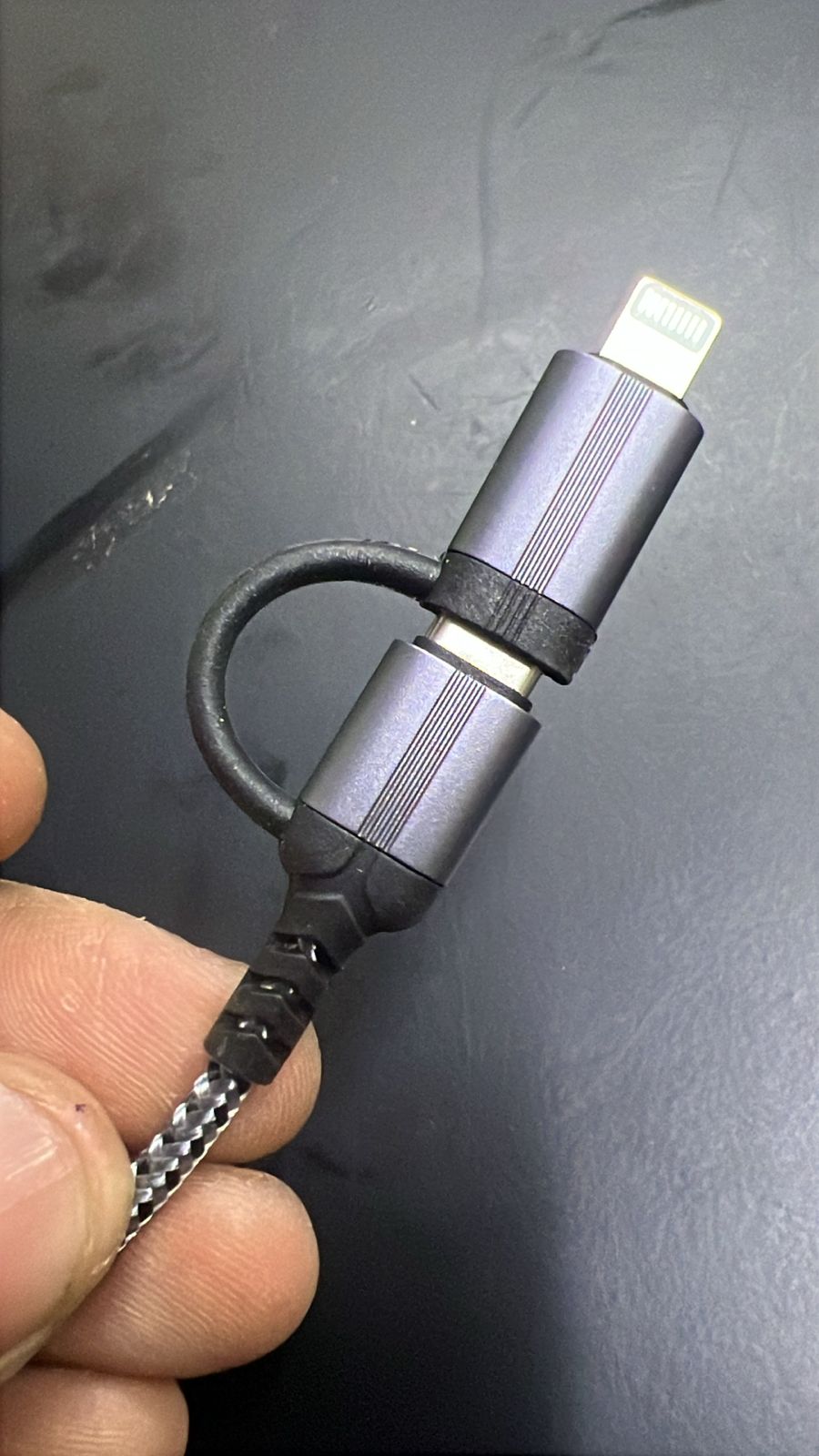 Original 2-in-1 Type-C and Lightning to 3.5mm Headphone Jack Adapter Dual Connector Handfree Audio Converter Direct Plug and Play No Bluetooth Required