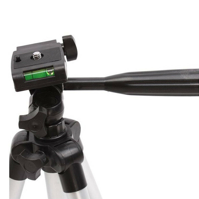 Pack Of 03 3.5 Feet Adjustable Tripod Stand for Mobile Phones and Cameras with Mobile Holder, Portable DSLR Stand for Vlogging, Universal Silver Model 3110 and Bag