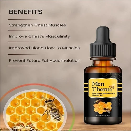 Men Therm Bee Venom Heating Oil – Advanced Gynecomastia Care for Men (30ml)