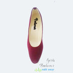 Ladies Velvet Pump Shoes – Comfortable 2 Inch Heel Casual & Party Wear Stylish Coat Pumps for Women