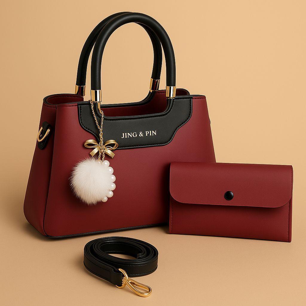 Premium 'JING & PIN' Ladies Handbag Collection with Clutch and Shoulder Strap Option