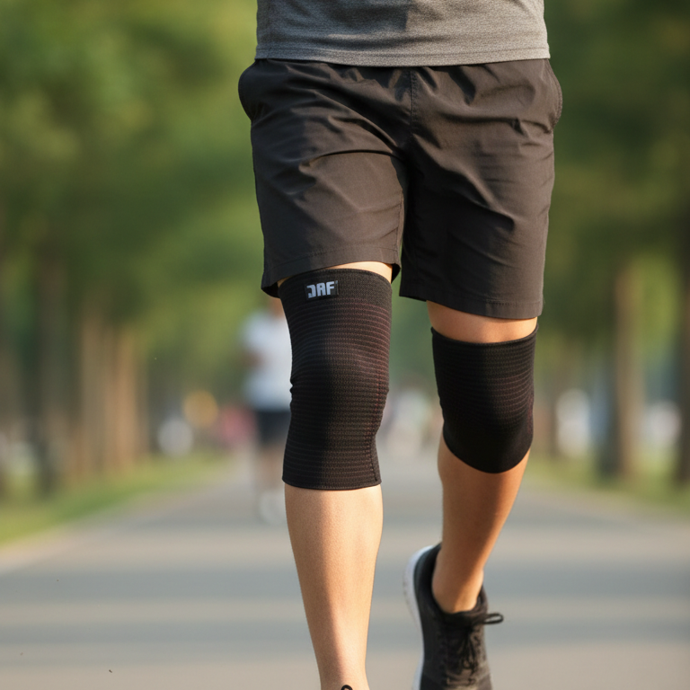 JAF Elasticated Knee Support Deluxe Knee Brace – Comfortable Compression Support (Pack of 1)
