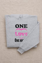 New Summer Collection Full Grey Hoodie one love one heart  Printed For girl And Boys