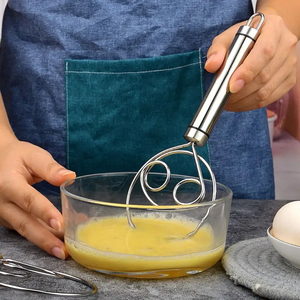 Manual Non Stick Steel Flour Cream Mixer Beater | Dough Whisk Mixer, Kitchen Baking Blender Tool 
