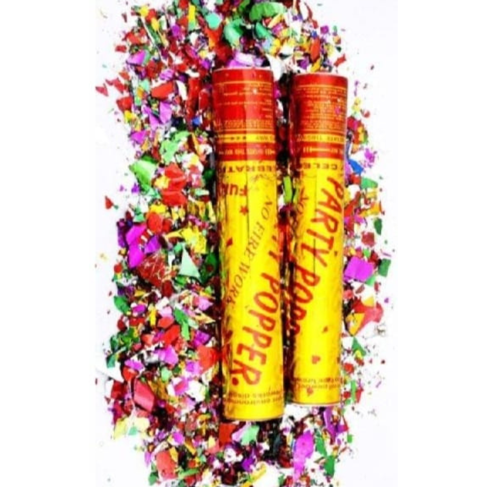 Celebration Combo Pack – 2 Snow Sprays + 2 Party Poppers + 5 Color Smoke Bombs for Birthdays &amp; Parties