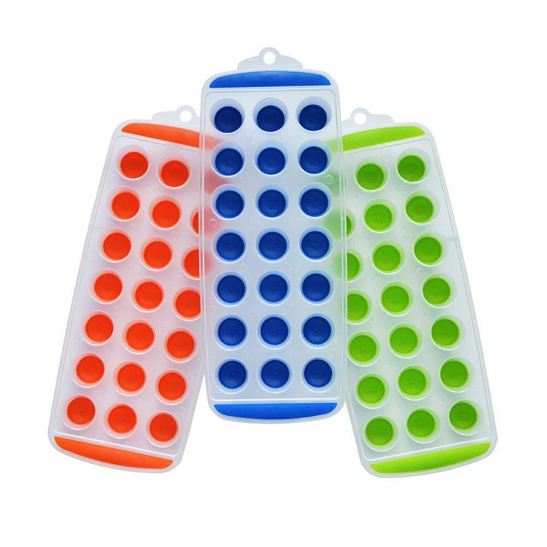 21 Grid Pop Up Ice Cube Tray With Lid Cover  (Random color)