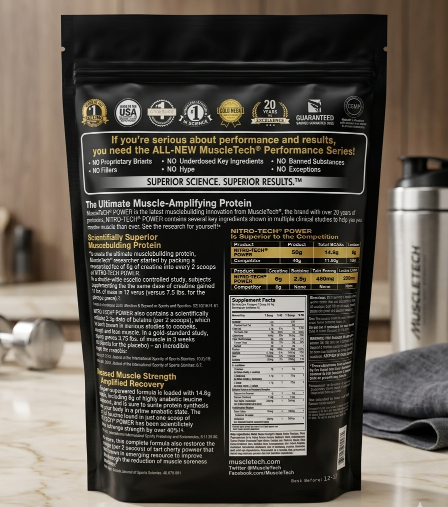 MuscleTech Nitro-Tech 100% Whey Gold Protein Powder 2LB – Premium Whey Protein for Muscle Recovery & Lean Muscle Support