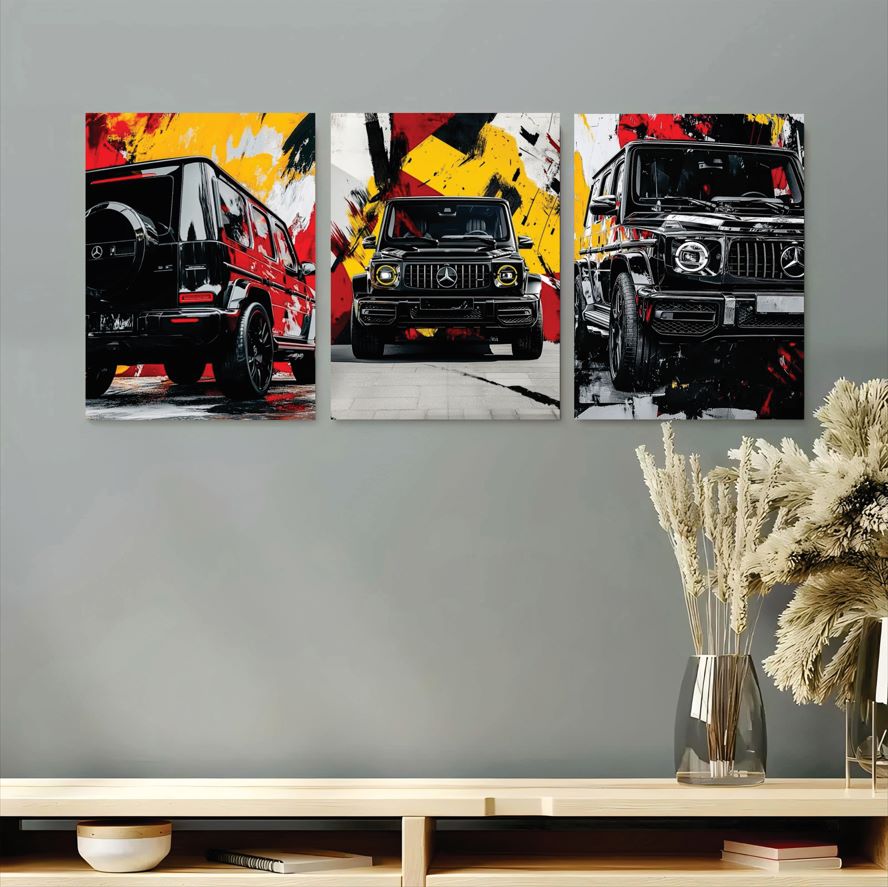 Set of 3 Premium Wall Art Photo Tiles – Modern Home Decor Sets 8x11