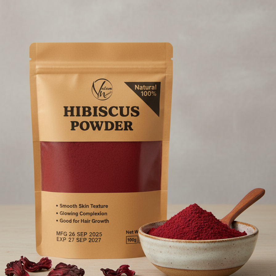 Hibiscus Flower Powder 100% Pure And Natural | Organic Herbal Powder For Skin Glow, Hair Growth, Detox And Anti-Aging Care