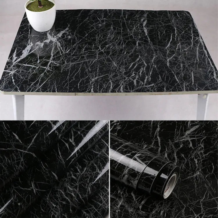 Deal (pack of 2 )Self Adhesive Sheet for Kitchen / Waterproof Anti Oil &amp; Heat Resistant Wallpaper Sheet (Black and white)Size 45×200