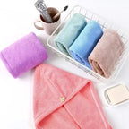 Hair Drying Towel Cap – Quick Dry, Soft & Absorbent Turban Wrap for Women | Anti-Frizz Hair Wrap Towel for Bathroom & Salon Use (Random Color)