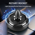 Solar Powered Speech Rocket Car Air Freshener – Rotating Solar Fragrance Diffuser | Long-Lasting Aroma & Stylish Dashboard Decor (Speech Rocket)