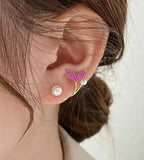 AUJ-939 Korean Fish Tail Earrings – Elegant Fashion Jewellery, Stylish Accessory for Women