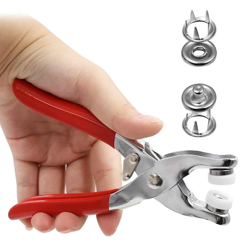 Hand Press Button Plier With 50 Tich Buttons | Tich and Snap Button Press Tool DIY (With Lock)