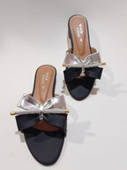 Walk Fusion Luxe Rhinestone-Accented Bow Slides – Elegant Slip-On Flat Sandals