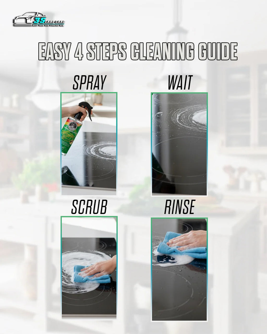 Kitchen Cleaner & Degreaser – Heavy Duty, Germ-Killing & Grease-Fighting Formula | THREE GUYS - German Engineered (250) ML