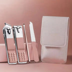 4 in 1 Professional Manicure Set 4-Piece Stainless Steel Nail Care Kit – Nail Clippers, Cuticle Nippers, Nail File &amp; Spoon Pusher – Unscented, No Batteries Needed, Non-Electric Tools for Nail Techs &amp; Home Use - Random Color