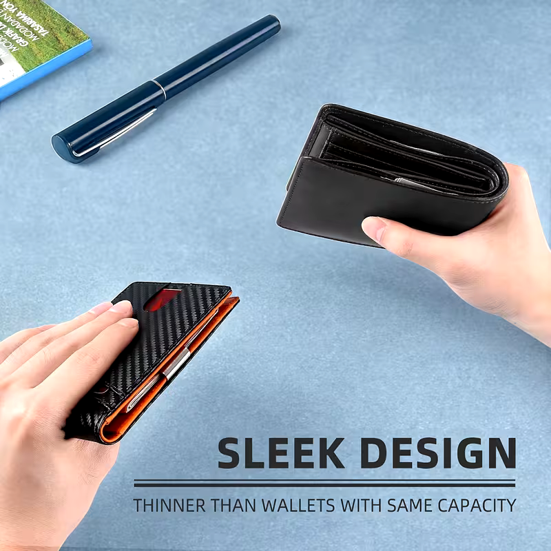RFID Money Clip Card Holder – Slim Wallet with 12 Card Slots