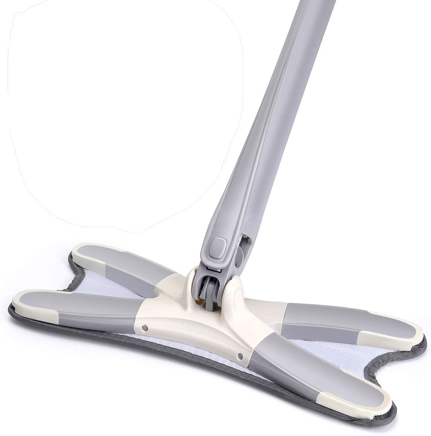 Rotating X Mop Flat Microfiber Floor Mop with 360° Squeeze System and Replaceable Cloth Heads