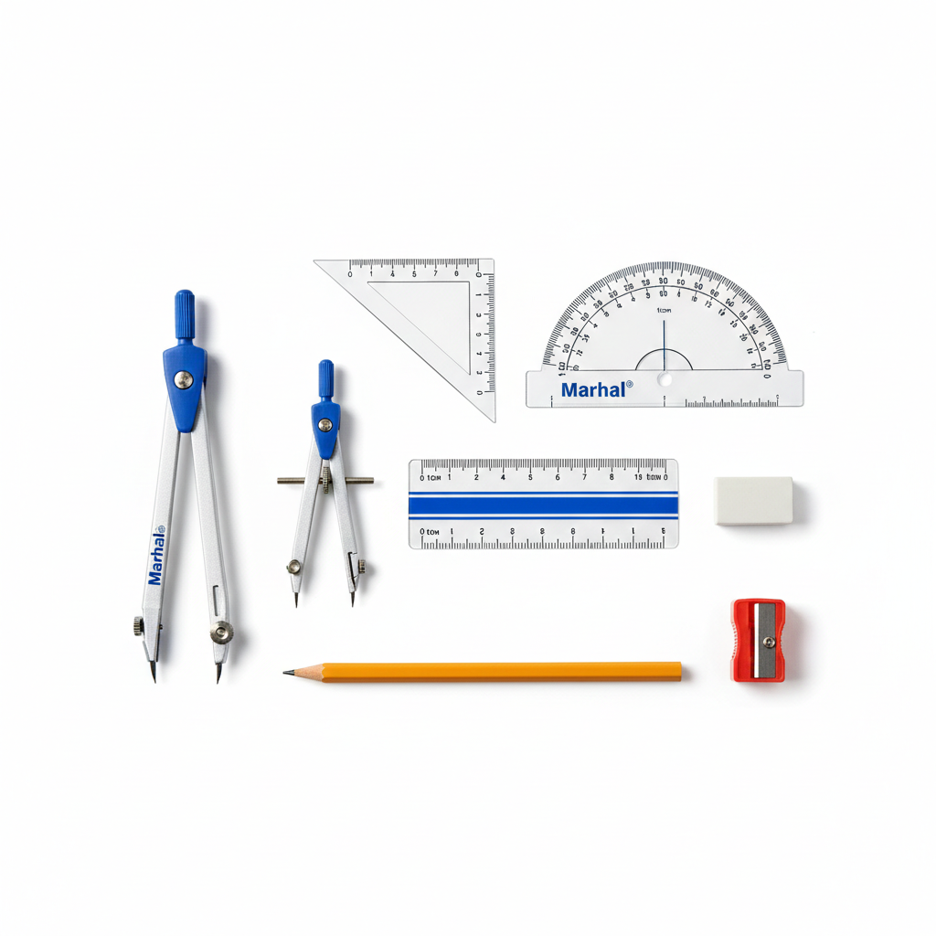 Marshal 9-Piece Mathematical Instruments Set – Complete Geometry Box for Classic & Precision Drawing