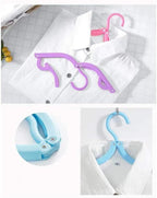 Portable Folding Clothes Hangers with Slots – Pack of 10 Durable Travel-Friendly Hangers. ( Random Colour )