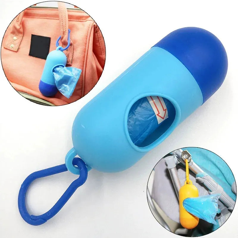 1Pc Baby Diaper Bag Dispenser With Rope/Hook | Includes 1 Roll Of 18 Disposable Bags | Random Colour
