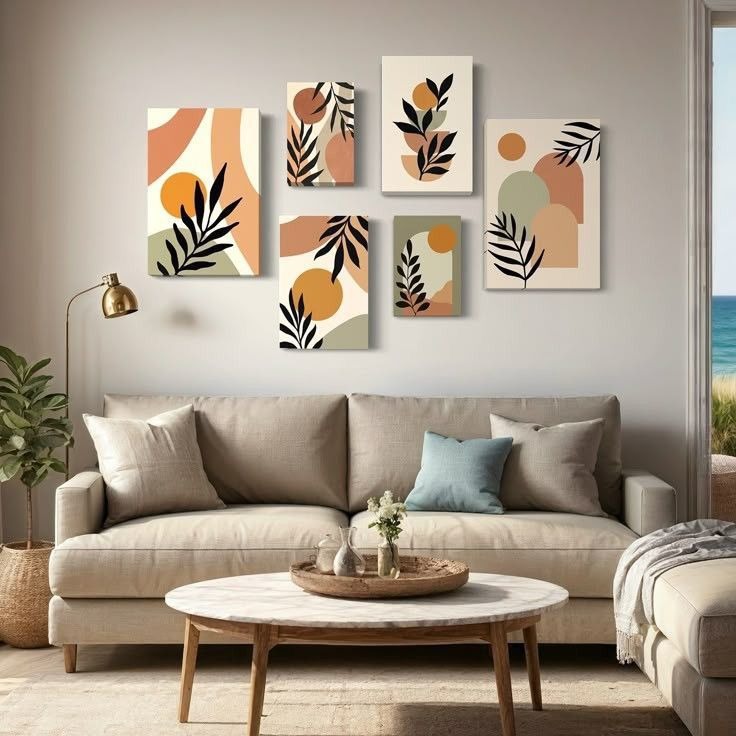 6pcs Leaf Stickytiles Frames Providing Natural Design Fresh Look Durable Quality  Everyday Home Decoration