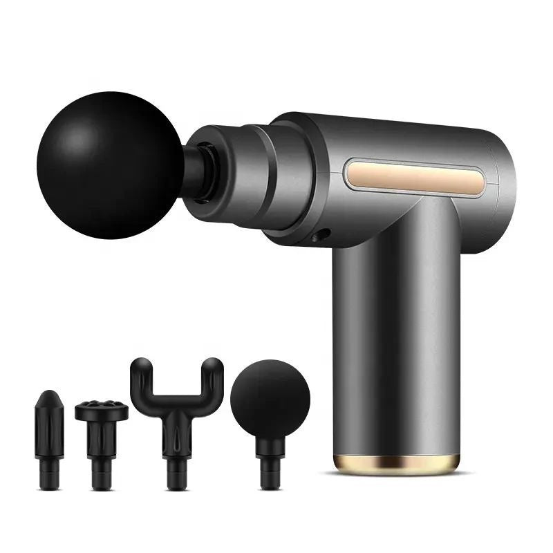 Professional Smart Percussion Massage Gun – High-Intensity Deep Tissue Muscle Massager with 4 Interchangeable Heads for Athletic Recovery & Pain Relief 5 in 1