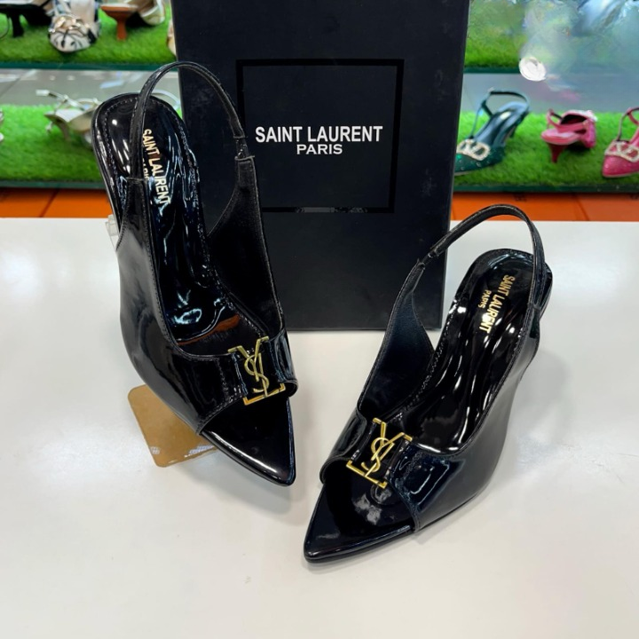 Patent Leather Saint Laurent Opyum Slingback Pumps Heels Providing Elegant Style With Sophisticated Look