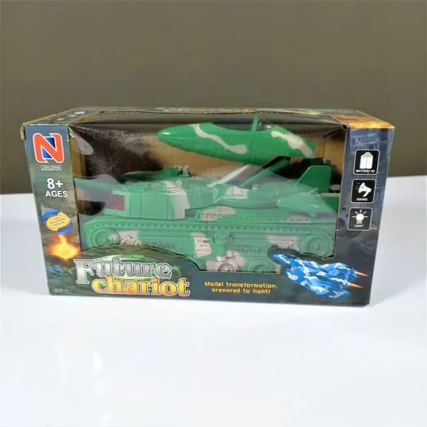 2‑in‑1 Military Aircraft & Tank Toy | Transformable Fighter Jet & Tank | Durable & Safe for Kids (random colour)