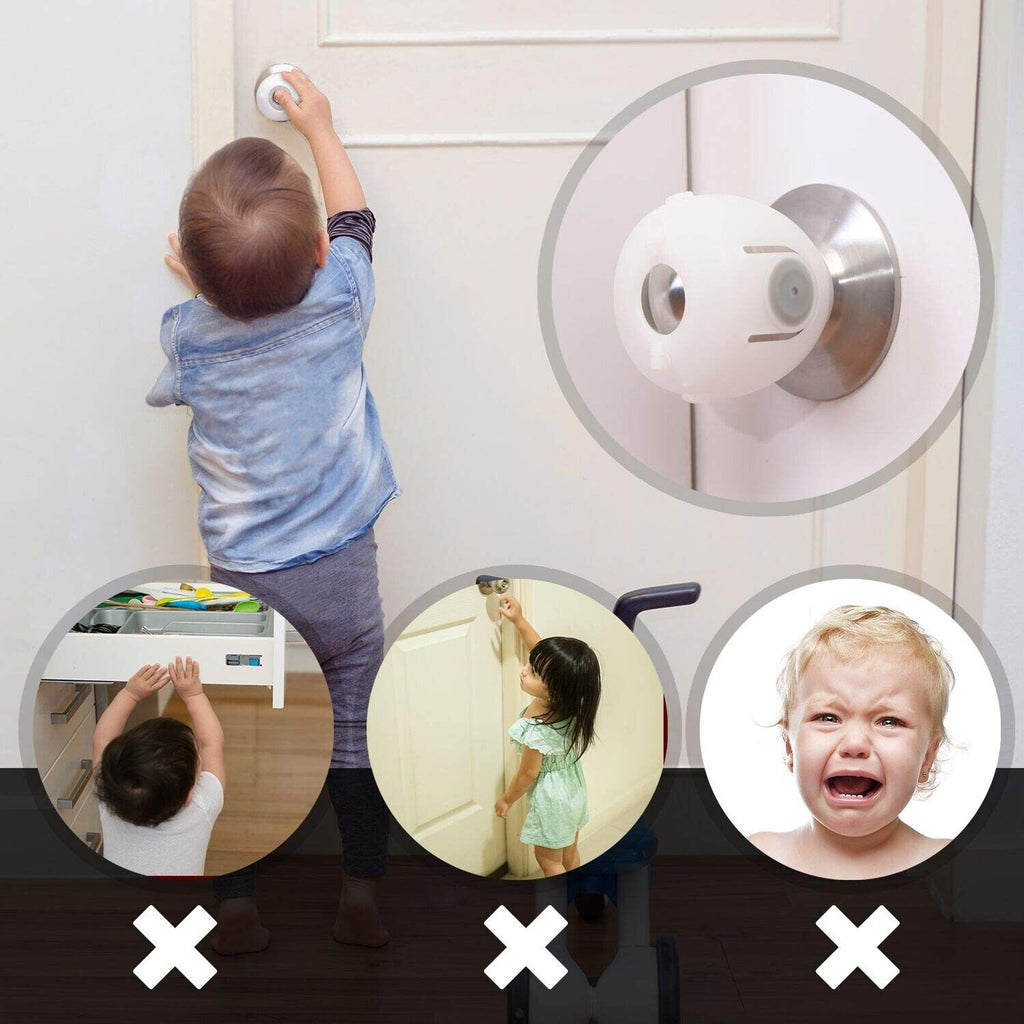 2 pcs door knob cover Baby Safety Door Knob Covers Doorknob Locks Child Children Kids Proof(random color )