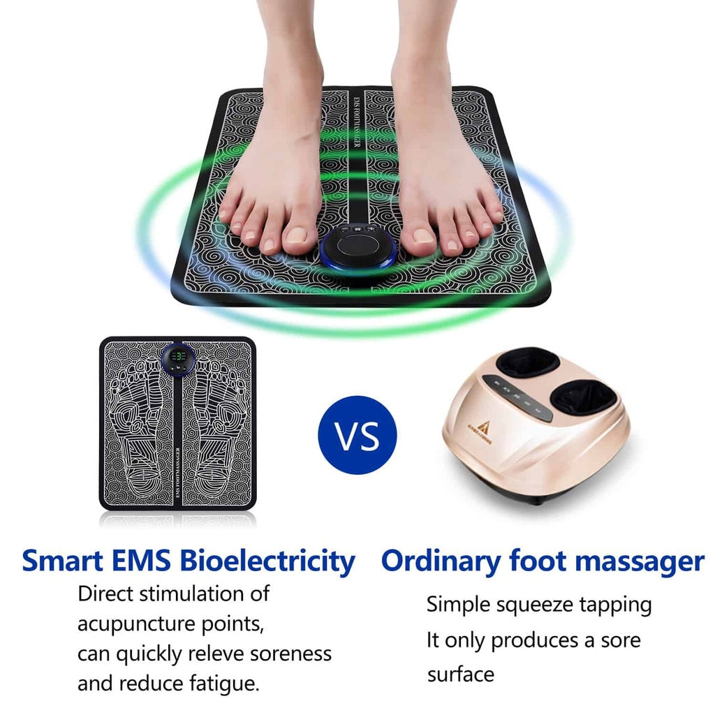 EMS Foot Massager Mat Electric USB Charging Smart Display Tens Acupuncture Feet Cushion Blood Circulation Pad Health Care Home (Without Box)
