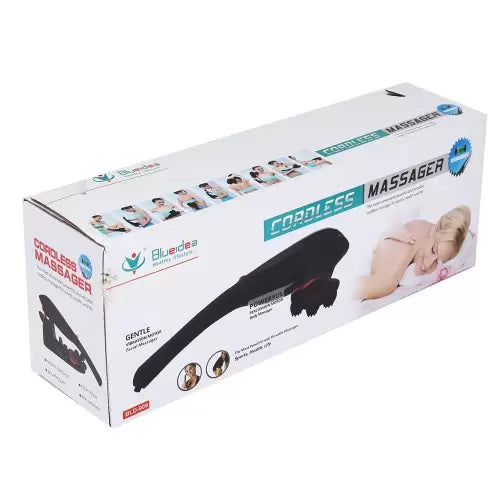 Blue idea Rechargeable Cordless Massager with different heads | Deep Massager for Muscles Neck Cordless Electric Body Massager