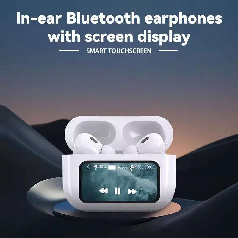 A9 Pro Earbuds ANC/ENC Touch Screen Display Noise Reduction Wireless Earbuds For Android &amp; iOS | A9 Pro | A9 Pro Apple Airpods ANC/ENC Zhongkelqnxun Touch Control Bt 5.4 Earbuds