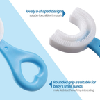 360 Degree U-Shaped Baby Toothbrush [Pack of 2] | Children Child Toothbrush Teethers Baby Brush Silicone Teeth Oral Care Cleaning | (Random Color)