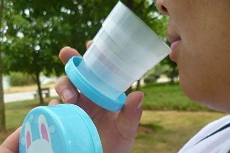 Pack of 2  Magic Glass for Kids, Folding Collapsible Magic Cup, Foldable Mug Glass for Travel, Outdoors, Hiking (Random Color)