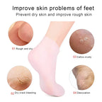 (Combo Pack) Moisturizing Glove and Socks Set, Silicone Gel Spa  Socks For Dry Cracked Skin &amp; Silicone Jelly Socks Gel Moisturizing Socks Foot Care Protector