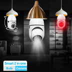 Speed-X Bulb Camera 1080p Wifi 360 Degree Panoramic Night Vision Two-Way Audio Motion Detection