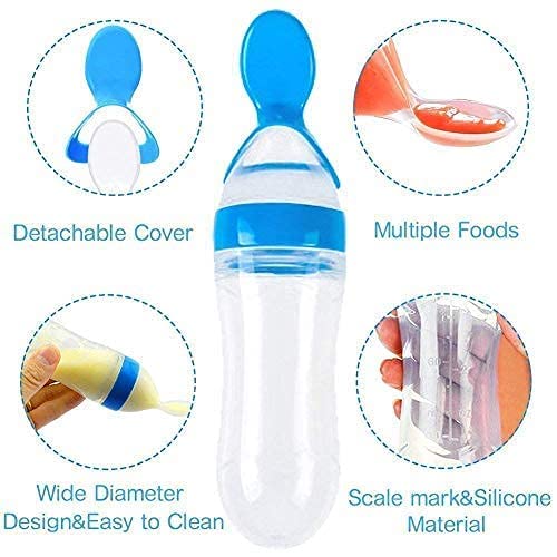 Silicone Bottle Feeding Baby Spoon Feeder (Random Color)