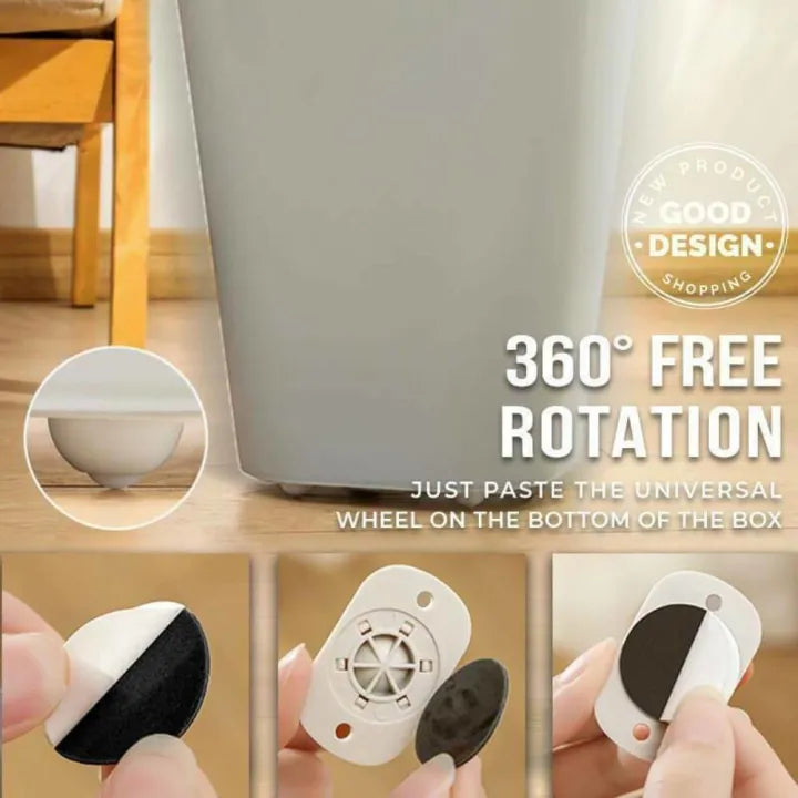 Quality Furniture Moving Wheel -  [4 Pcs] | Stainless Steel Mini Swivel Wheels With 360 Degree Rotation For Bins Storage Box