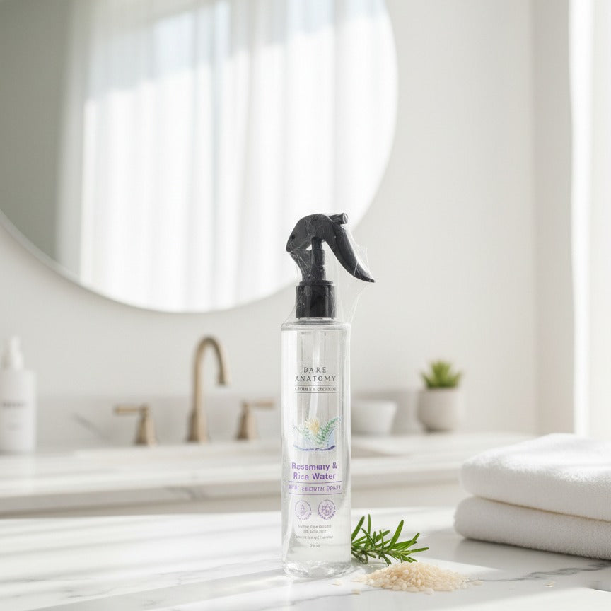 Bare Anatomy Rosemary & Rice Water Hair Growth Spray – 200ml | Strengthen & Thicken Hair