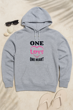 New Summer Collection Full Grey Hoodie one love one heart  Printed For girl And Boys