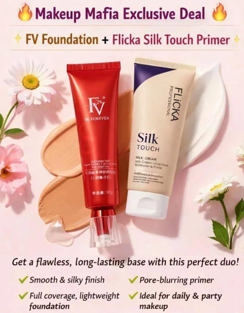 Flicka 2-In-1 Makeup Deal – Primer (60g) + Foundation (30g) Combo