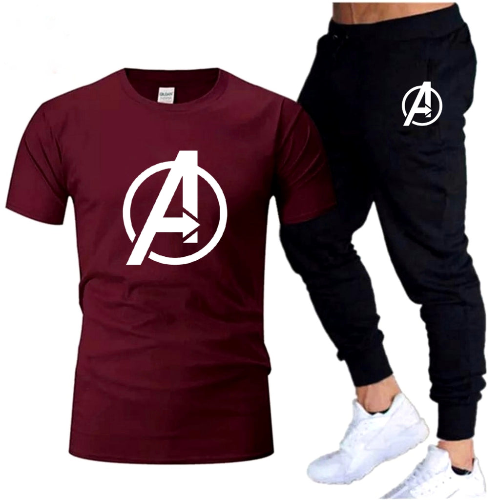 Stylish two Peice A Printed Round Neck Half Sleeves Casual Tracksuit Amazing And Trendy T Shirt And trouser for men and boys Gym Part Shirt And Jogging Track