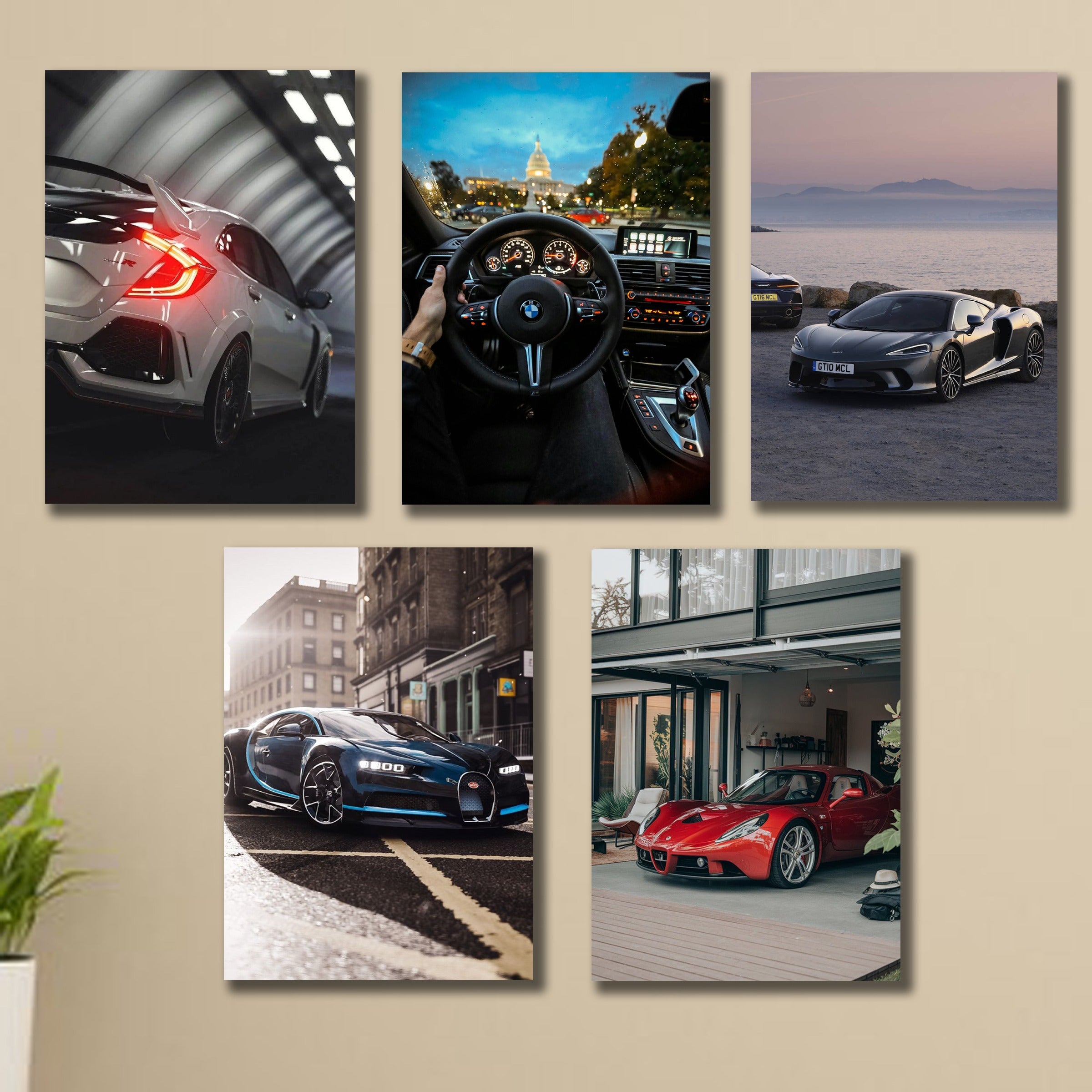 Set of 5 Premium Wall Art Photo Tiles – Modern Home Decor Sets 8x11