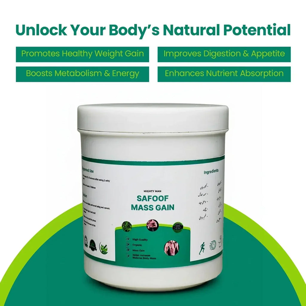 Safoof Body Mass Gain | Herbal Supplement | Natural Nourishment & Strength | Best Mass Gain Powder in Pakistan 200g