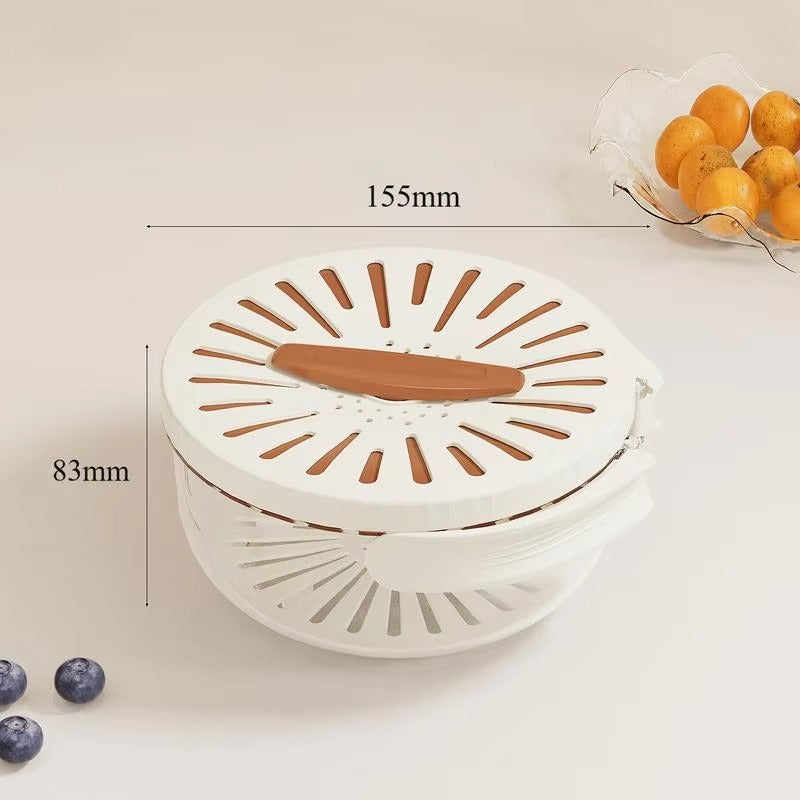 Multi-Functional Vegetable & Fruit Cleaning Basket | Folding Drainage & Storage Box | Fresh-Keeping Kitchen Filter Container - 1 Piece