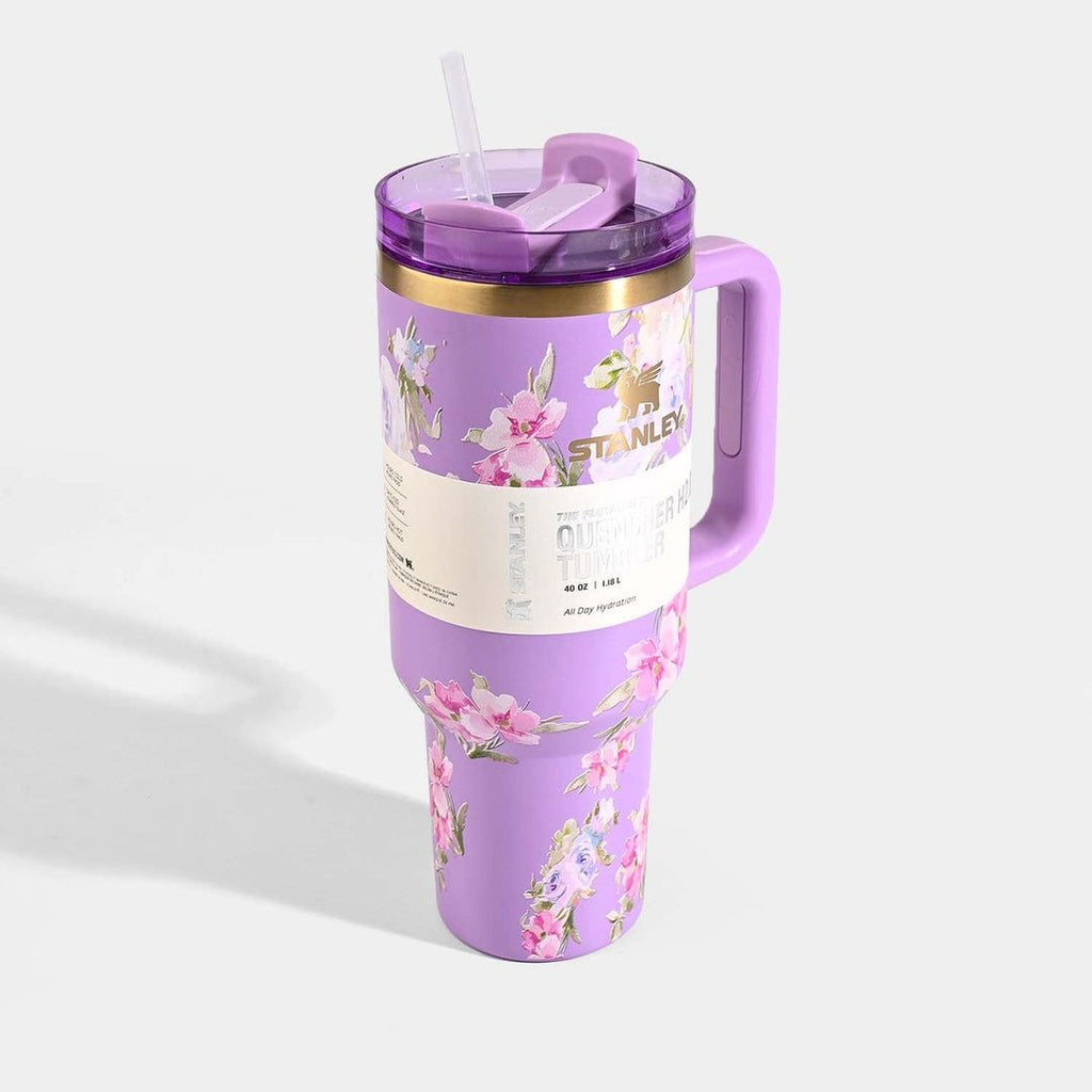 1200ml Stainless Steel Stanley Tumbler Glossy Marble Shades | Premium Vacuum Insulated Travel Mug | Leakproof Cup For Hot And Cold Drinks (Random Color)